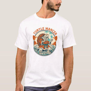 Turtle Mancer Mystiker Ozeanwellen Japanische Kuns T-Shirt