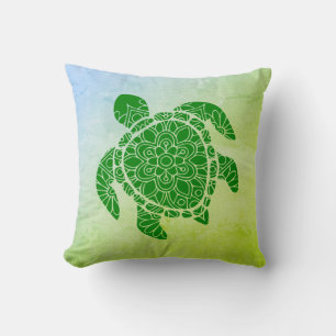 Turtle Mandala Silhouette Kissen