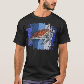 Turtle Marine Biologe Vintag Retro T-Shirt