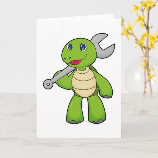Turtle Mechanic Wrench Karte (Gelbe Blume)