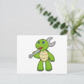 Turtle Mechanic Wrench Postkarte (Stehend Vorderseite)