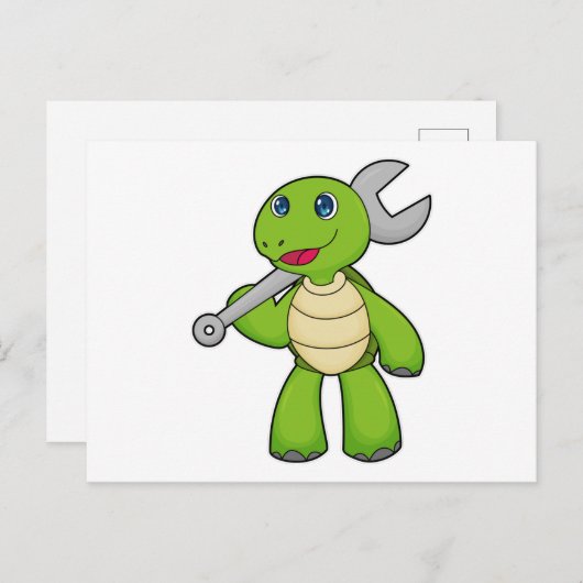 Turtle Mechanic Wrench Postkarte (Vorne/Hinten)