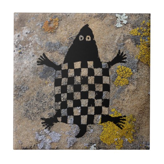Turtle mimbres Pottery Design Fliese (Vorderseite)