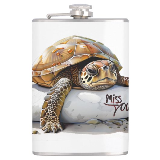 Turtle Miss You Flask Flachmann (Vorderseite)