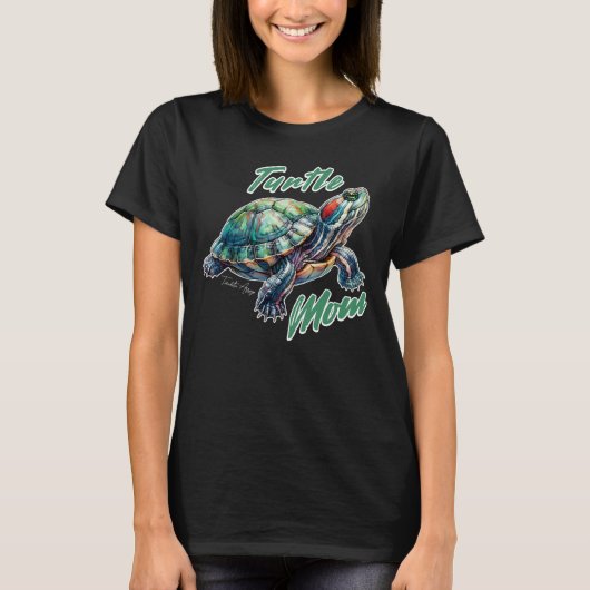 Turtle Mom Red-eared Slider Gift for her T-Shirt (Vorderseite)