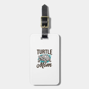 Turtle Mom Vintage Gravur Vektor Design_1 Gepäckanhänger