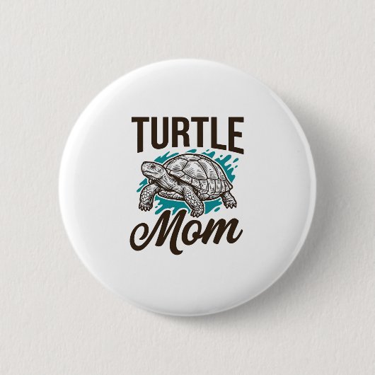 Turtle Mom Vintage-Stichvektor-Design_1 Button (Vorderseite)