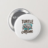 Turtle Mom Vintage-Stichvektor-Design_1 Button (Vorne & Hinten)