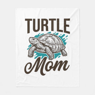 Turtle Mom Vintage-Stichvektor-Design_1 Fleecedecke