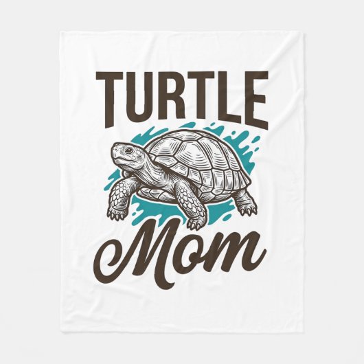Turtle Mom Vintage-Stichvektor-Design_1 Fleecedecke (Vorderseite)