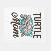 Turtle Mom Vintage-Stichvektor-Design_1 Fleecedecke (Vorderseite (Horizontal))