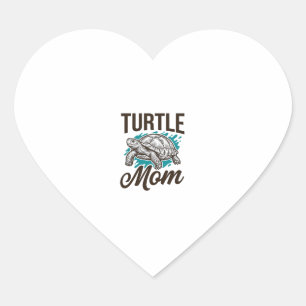 Turtle Mom Vintage-Stichvektor-Design_1 Herz-Aufkleber