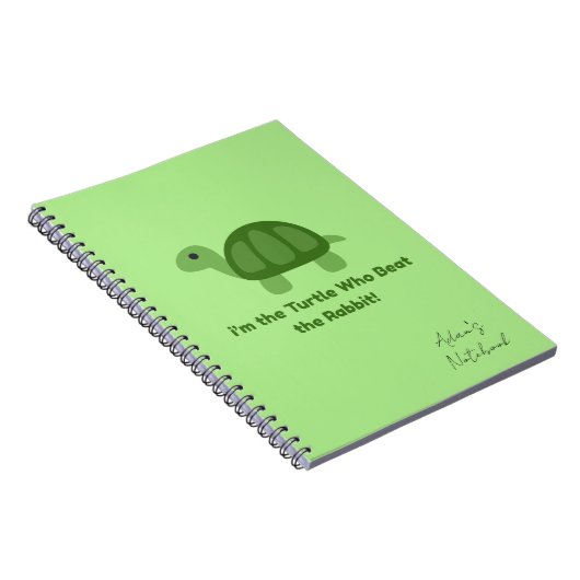 Turtle Motivation Spiral Notizblock (Rechte Seite)