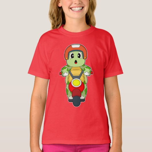 Turtle-Motorrad T-Shirt (Vorderseite)
