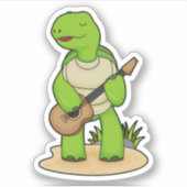 Turtle Musician Gitarre Aufkleber (Vorderseite)