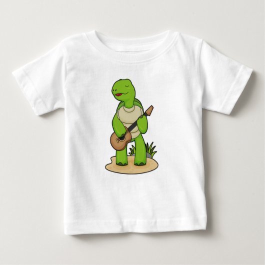 Turtle Musician Gitarre Baby T-shirt (Vorderseite)