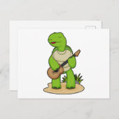 Turtle Musician Gitarre Postkarte (Vorne/Hinten)