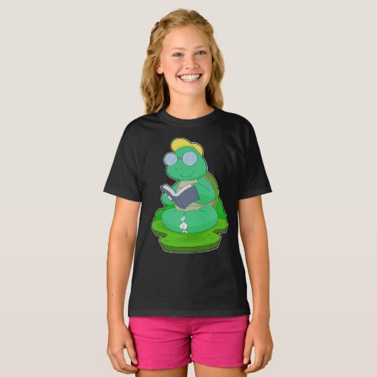Turtle Nerd Book Glasses T-Shirt (Vorne ganz)