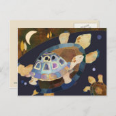 Turtle Night Postkarte (Vorne/Hinten)