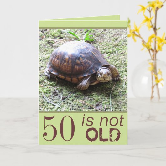 Turtle - Not Old -  Birthday Karte (Gelbe Blume)