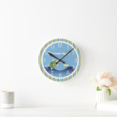Turtle Ocean Reef Nursery Personalized Wall Clock Runde Wanduhr (Zuhause)