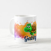 Turtle Orange Splash Tasse (Vorderseite Links)