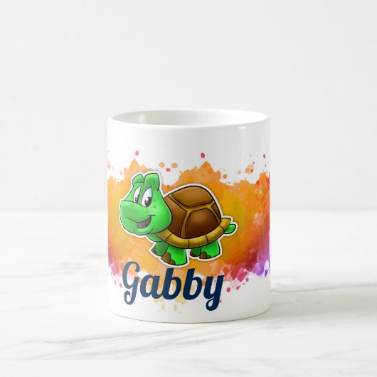 Turtle Orange Splash Tasse (Mittel)