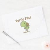 Turtle Pace ist mein glücklicher Ort Ovaler Aufkleber (Umschlag)