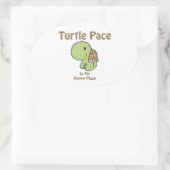Turtle Pace ist mein glücklicher Ort Ovaler Aufkleber (Tasche)
