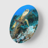 Turtle Pair Runde Wanduhr (Winkel)