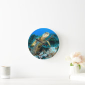 Turtle Pair Runde Wanduhr (Zuhause)