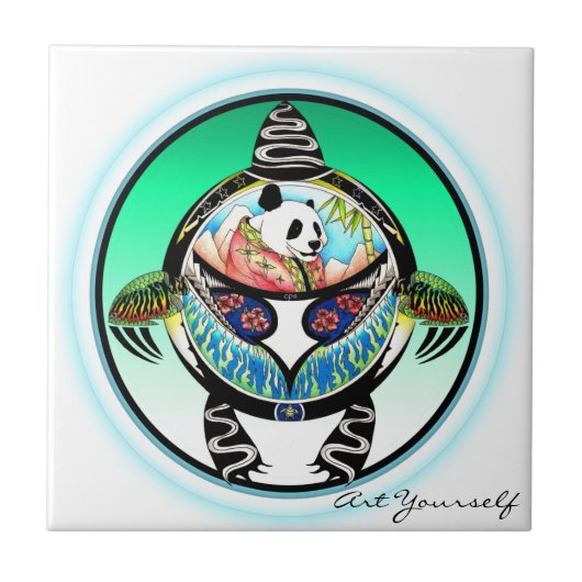 Turtle Panda Fliese (Vorderseite)