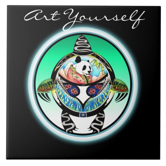 Turtle Panda Fliese (Vorderseite)