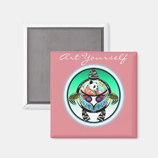 Turtle Panda Magnet (Vorderseite/Rückseite)