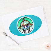 Turtle Panda Ovaler Aufkleber (Umschlag)