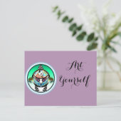 Turtle Panda Postkarte (Stehend Vorderseite)
