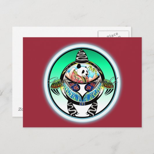 Turtle Panda Postkarte (Vorne/Hinten)