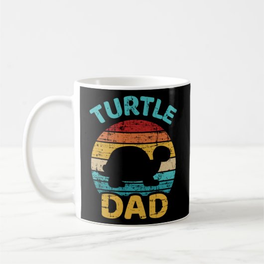 Turtle Papa Vintag Retro Vatertag Geschenk Kaffeetasse (Links)