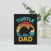 Turtle Papa Vintag Retro Vatertagsgeschenk Postkarte (Stehend Vorderseite)
