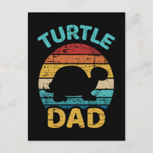 Turtle Papa Vintag Retro Vatertagsgeschenk Postkarte