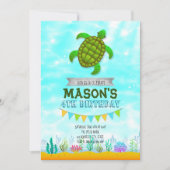 Turtle Party Geburtstagseinladung Einladung (Vorderseite)