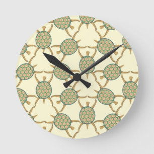 Turtle pattern runde wanduhr