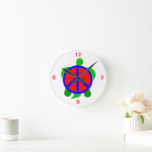 Turtle Peace Clock Runde Wanduhr (Zuhause)