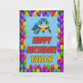 Turtle Personalisiert Fun Grußkarte Geburtstag Karte (Vorderseite)