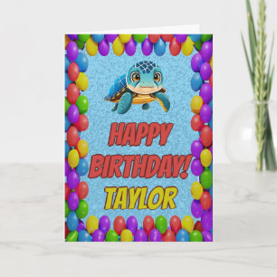 Turtle Personalisiert Fun Grußkarte Geburtstag Karte