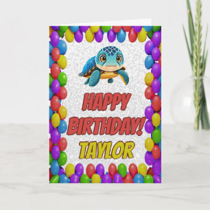 Turtle Personalisiert Fun Grußkarte Geburtstag Karte