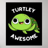 Turtle Phantastisch Funny Turtle Puff Dark BG Poster (Vorne)