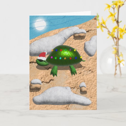 Turtle-Phantastische Weihnachten Karte (Gelbe Blume)