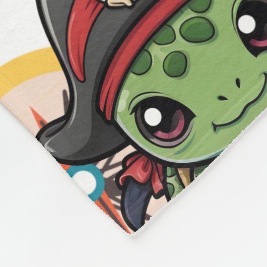 Turtle Pirate Money Pattern Fleecedecke (Ecke)
