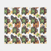 Turtle-Piratengeld-Muster Fleecedecke (Vorderseite (Horizontal))